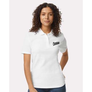 Purdue Script EMB Womens Softstyle Pique Polo