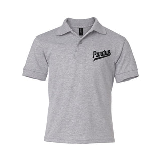 Purdue Script EMB Youth Dryblend Jersey Polo