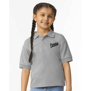 Purdue Script EMB Youth Dryblend Jersey Polo