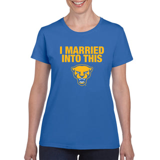 Pittsburgh Panthers I Married Into This Women's T-Shirt - Royal