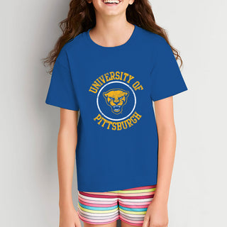 Pittsburgh Panthers Distressed Circle Logo Youth T-Shirt - Royal