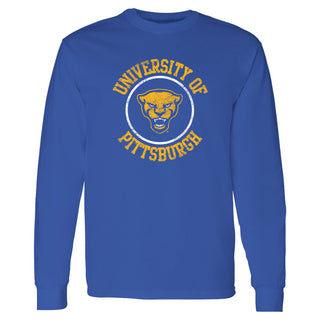 Pittsburgh Panthers Distressed Circle Logo Long Sleeve T-Shirt - Royal