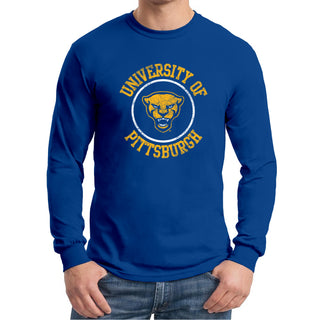 Pittsburgh Panthers Distressed Circle Logo Long Sleeve T-Shirt - Royal