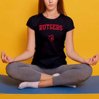 Rutgers University Scarlet Knights Arch Logo Women's T-Shirt - Black