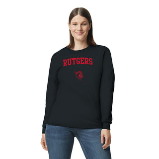 Rutgers University Scarlet Knights Arch Logo Long Sleeve T-Shirt - Black
