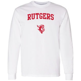 Rutgers University Scarlet Knights Arch Logo Long Sleeve T-Shirt - White