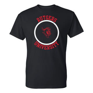 Rutgers University Scarlet Knights Distressed Circle Logo T-Shirt - Black