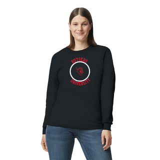 Rutgers University Scarlet Knights Distressed Circle Logo Long Sleeve T-Shirt - Black