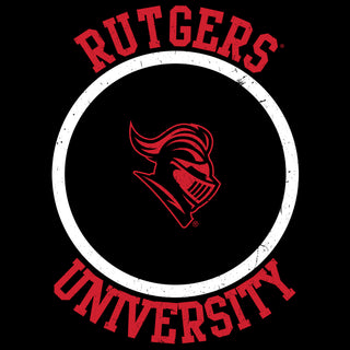 Rutgers University Scarlet Knights Distressed Circle Logo Long Sleeve T-Shirt - Black