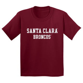 Santa Clara Broncos Basic Block Youth T-Shirt - Cardinal