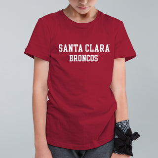 Santa Clara Broncos Basic Block Youth T-Shirt - Cardinal