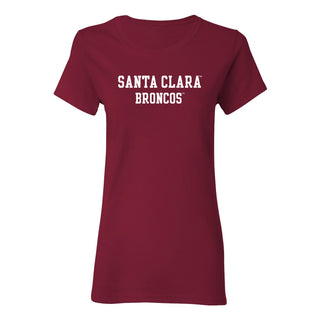 Santa Clara Broncos Basic Block Women's T-Shirt - Cardinal