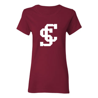 Santa Clara Broncos Primary Logo Women's T-Shirt - Cardinal