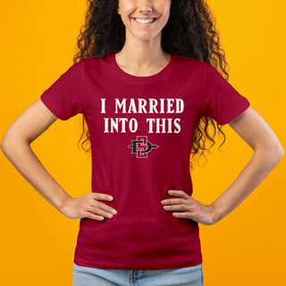 San Diego State Aztecs I Married Into This Women's T-Shirt - Red