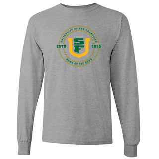San Francisco Dons 1855 Shield Logo Long Sleeve - Sport Grey