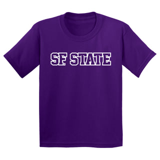San Francisco State University Gators Basic Block Youth T-Shirt - Purple