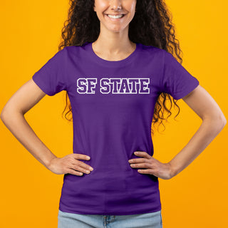 San Francisco State University Gators Basic Block Women's T-Shirt - Purple