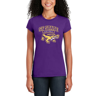 San Francisco State University Gators Arch Logo Women's T-Shirt - Purple