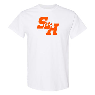 Sam Houston State University Bearkats Primary Logo Short Sleeve T Shirt - White