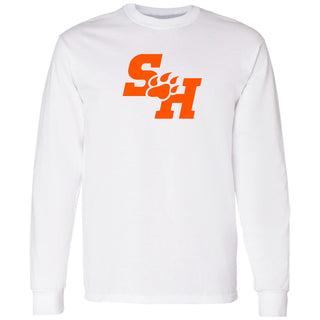 Sam Houston State University Bearkats Primary Logo Long Sleeve T Shirt - White