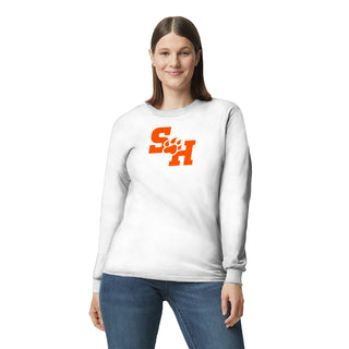 Sam Houston State University Bearkats Primary Logo Long Sleeve T Shirt - White
