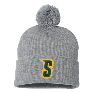 Siena University Primary Logo EMB Pom Pom Beanie