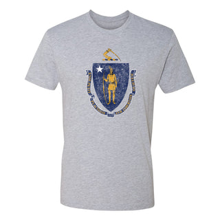 Massachusetts State Flag NLA T-Shirt - Heather Grey