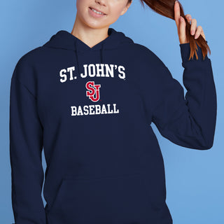St John's Red Storm Arch Logo Baseball Hoodie - Navy