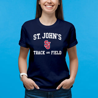 St John's Red Storm Arch Logo Track & Field T-Shirt - Navy