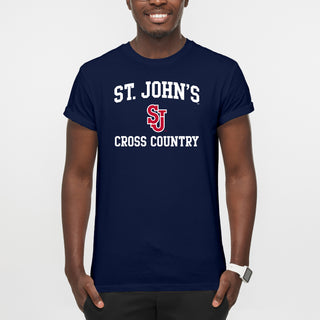 St John's Red Storm Arch Logo Cross Country T-Shirt - Navy