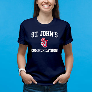 St John's Red Storm Arch Logo Communication T-Shirt - Navy