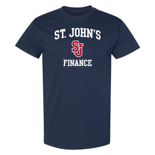 St John's Red Storm Arch Logo Finance T-Shirt - Navy