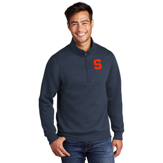 Syracuse Orange Primary Logo Left Chest 1/4 ZIp Sweatshirt - Navy
