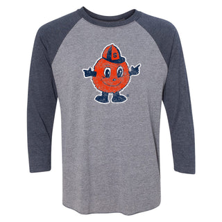 Syracuse Mascot Mark 3/4 Sleeve Raglan - Premium Htr / Vtg Navy