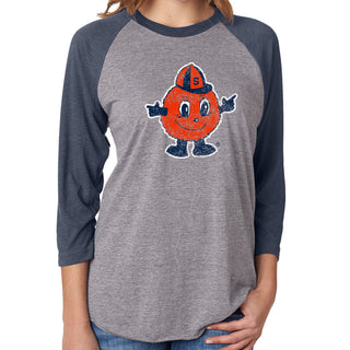 Syracuse Mascot Mark 3/4 Sleeve Raglan - Premium Htr / Vtg Navy