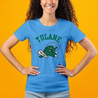 Tulane Green Wave Arch Logo Women's T-Shirt - C Blue