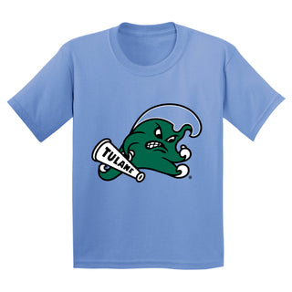 Tulane University Green Wave Primary Logo Youth T-Shirt - CBlue