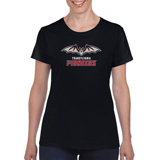 Transylvania University Pioneers Primary Logo Womens Short Sleeve T Shirt - Black