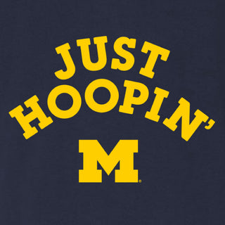 Michigan Wolverines Just Hoopin' Triblend T-Shirt - Navy Triblend