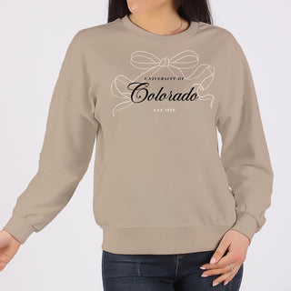 Colorado Delicate Bow Crewneck Sweatshirt - Sand