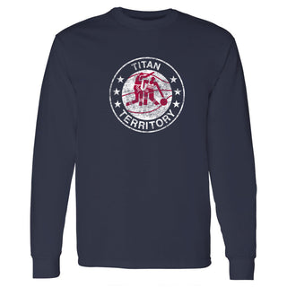 Detroit Mercy Titans Distressed Circle Logo Long Sleeve - Navy