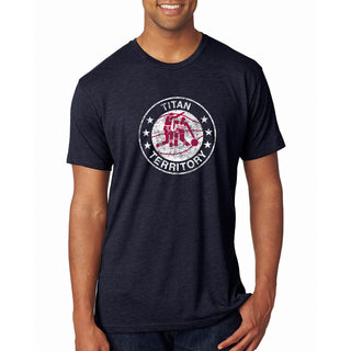 Detroit Mercy Titans Distressed Circle Logo NLA Triblend T-Shirt - Vintage Navy