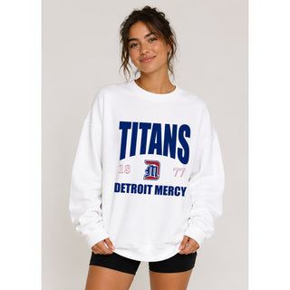 Detroit Mercy Titans Giving Noise JA BTB Crewneck - White