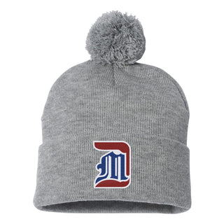 Detroit Mercy Primary Logo EMB Pom Pom Beanie