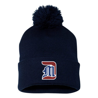 Detroit Mercy Primary Logo EMB Pom Pom Beanie
