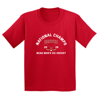 Denver 2026 Hockey National Champions Blocked Shot Youth T-Shirt
