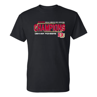 Denver 2026 Hockey National Champions Hockey Frame T-Shirt - Black