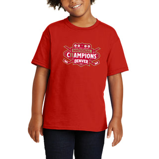 Denver 2026 Hockey National Champions Logo Youth T-Shirt - Red