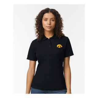 Iowa Primary Logo EMB Womens Softstyle Pique Polo
