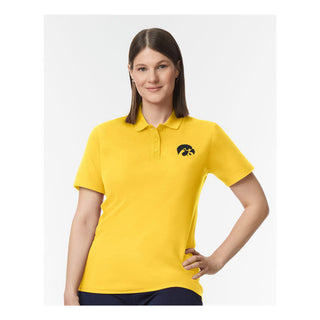 Iowa Primary Logo EMB Womens Softstyle Pique Polo